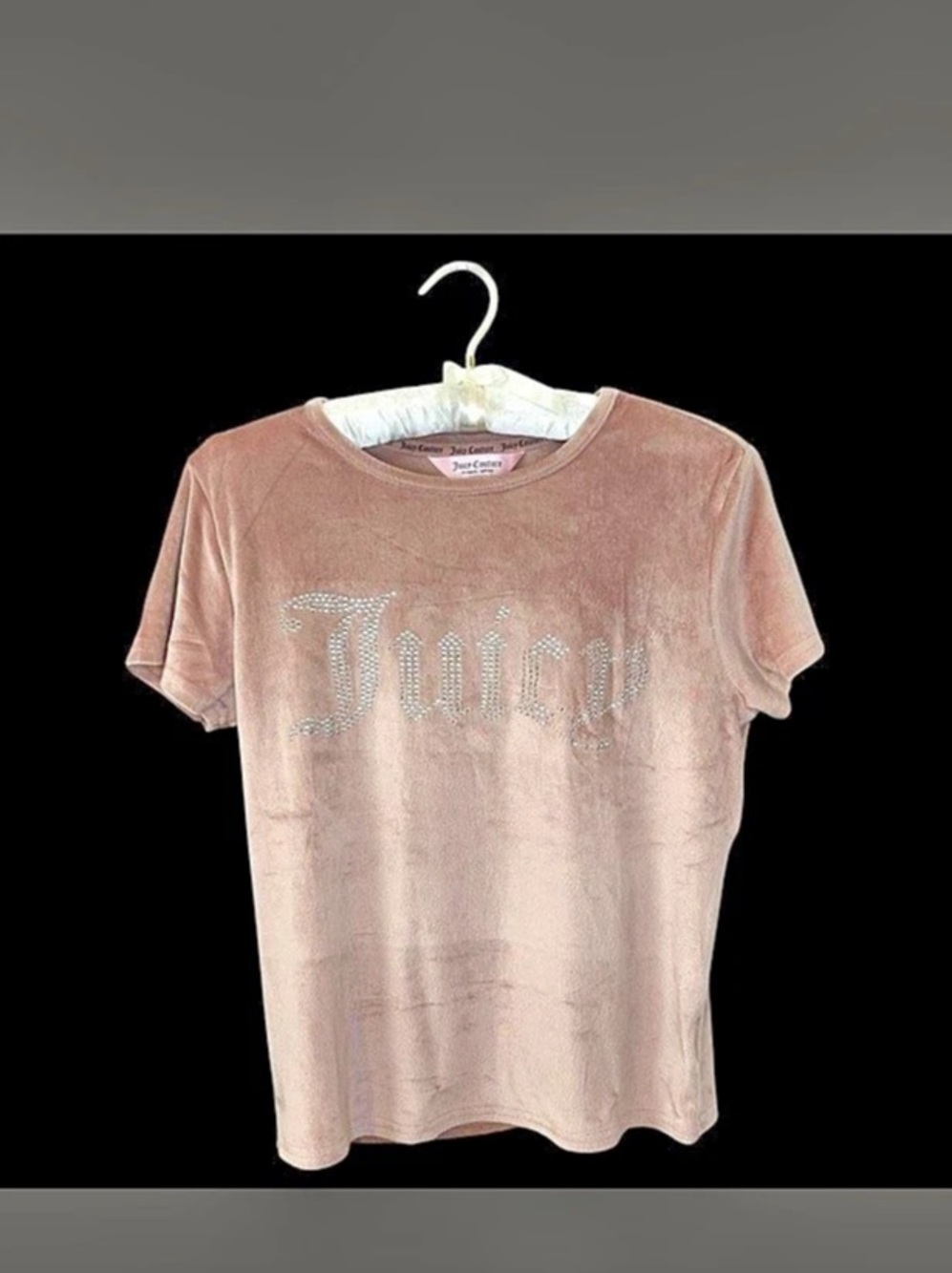 Juicy Couture Velour Rhinestone Logo Short Sleeve Tee